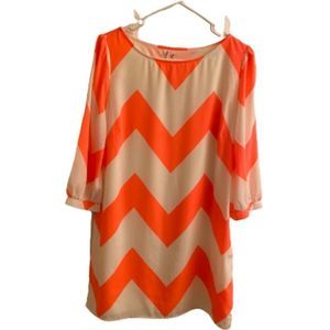 Pink owl cream and orange dress